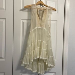 Free People Cream Sheer Slip Dress